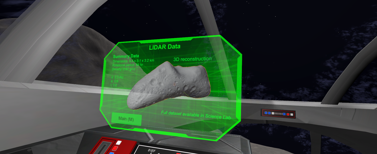 The next iteration of the field work game took students into space to investigate asteroids.