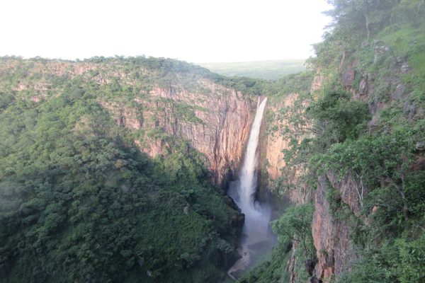 The falls in the morning.