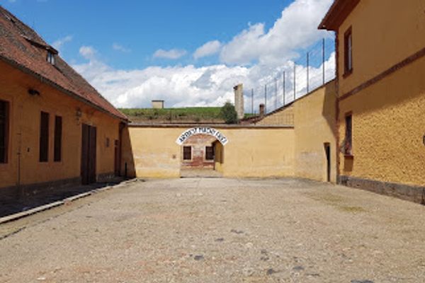 ‘Arbeit Macht Frei’ - the entrance to camp in the Terezin fortress