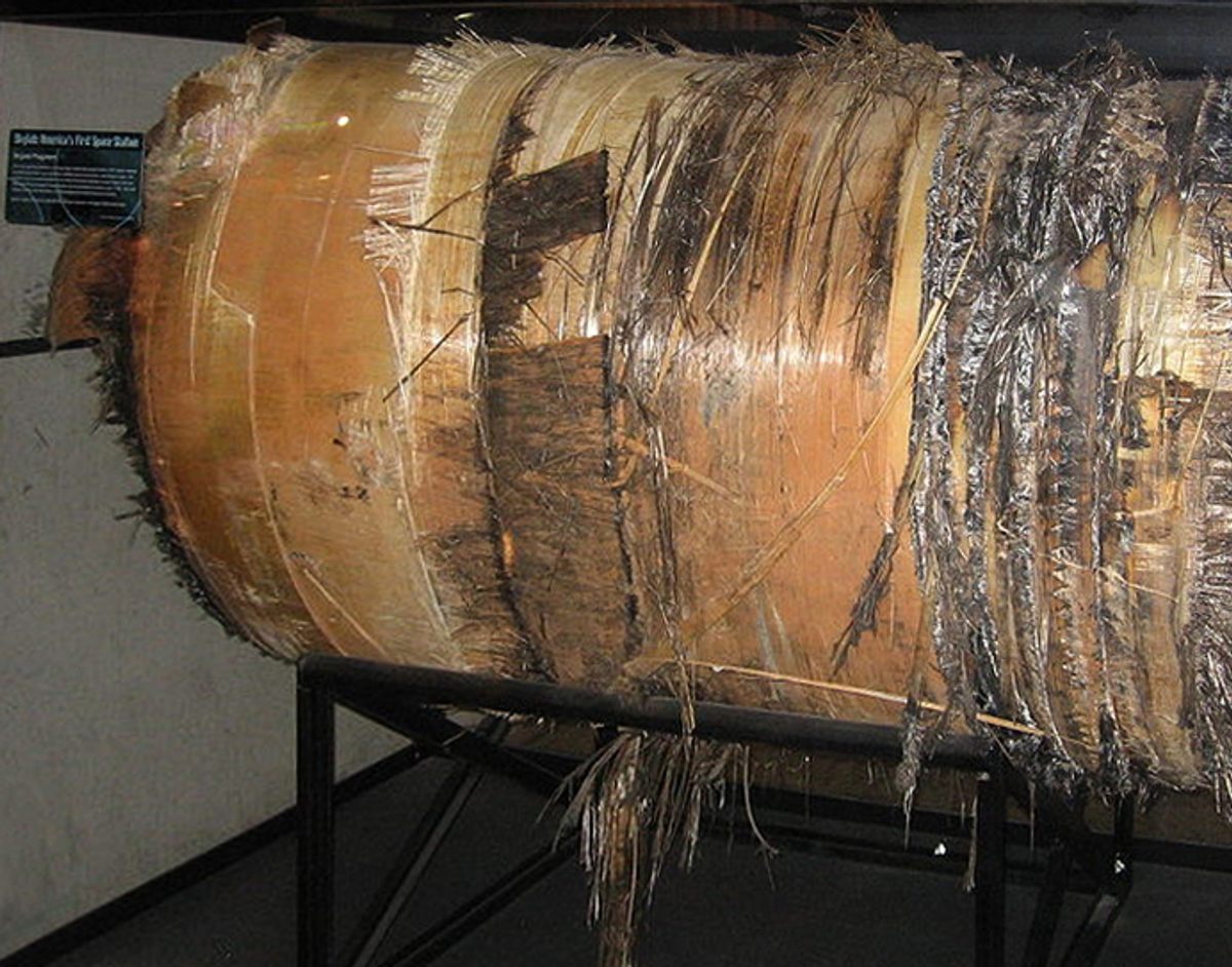 The Skylab space station plummeted to Earth in 1979, scattering debris, including this large chunk, in rural Australia. 