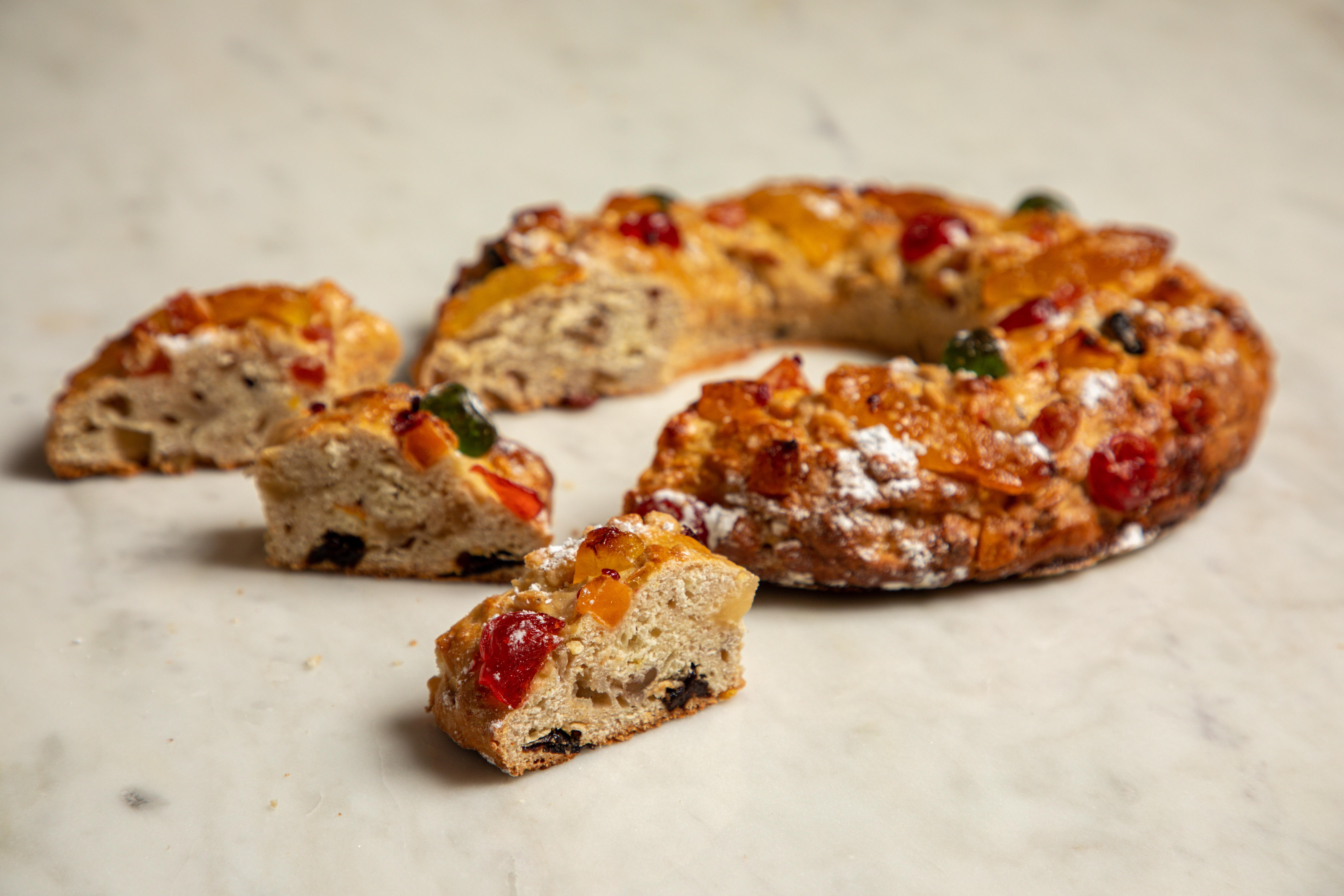 Sometimes bolo-rei resembles a fruitcake; other times, it dons a nougat crown and <em>fios de ovos</em>.